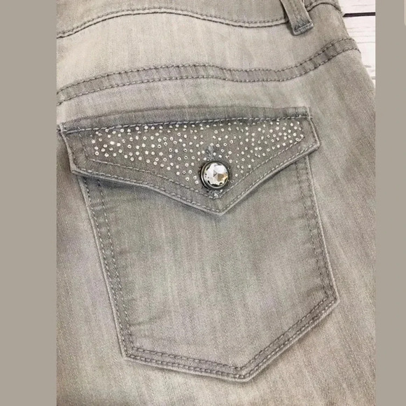 Chicos platinum ultímate rhinestones Fit Embellished jeans flap pockets - Picture 6 of 8